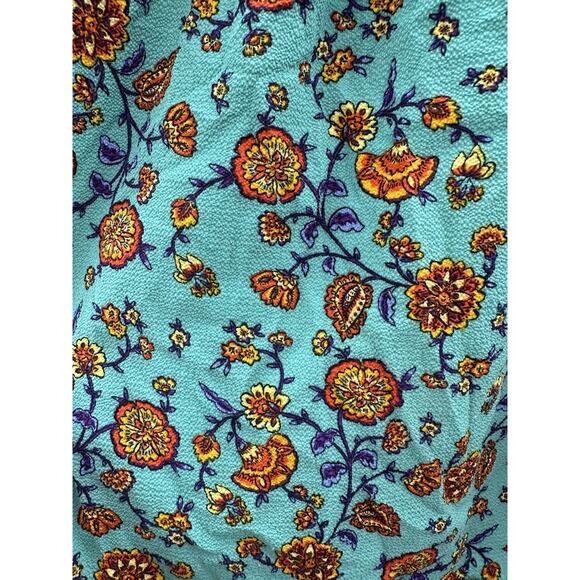 Primark Womens Blouse Size 8 Blue Floral Cold Shoulder Short Sleeve - Picture 4 of 14